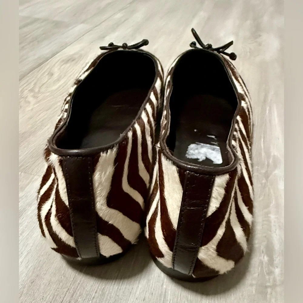 Tory Burch Leopard Print Genuine Calf Hair Ballet Flat Sz 13